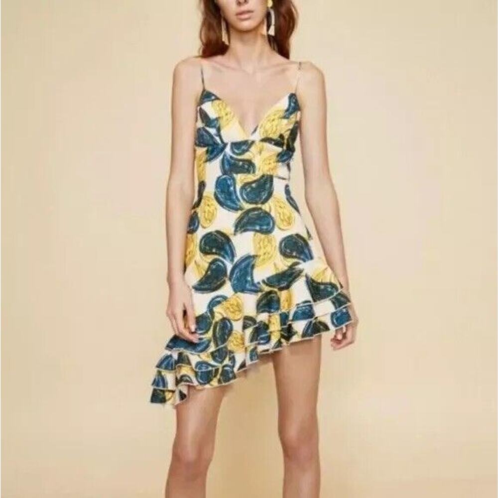 CMEO Collective Asymmetric Dress Paisley Cottage Fairy Party Cocktail 90s NWT XL